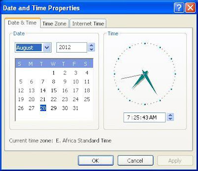 SETTING DATE WITH PRPERTIES WINDOW KCSE COMPUTER STUDIES NOTES AND TUTORIALS