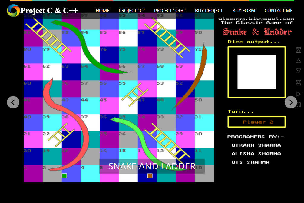 C++ Snake And Ladder Game Project