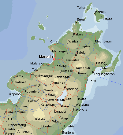Amazing Indonesia North Sulawesi Propince Map