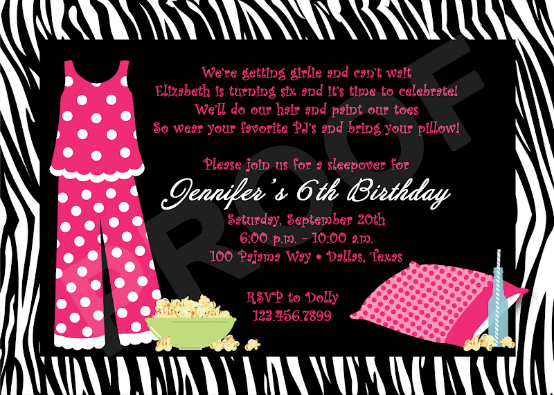 Paper Perfection Sleepover Invitation