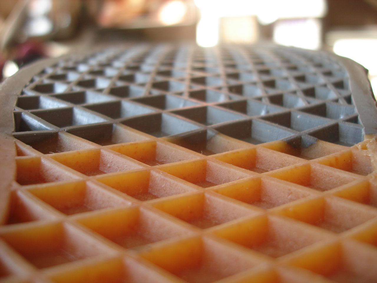 Step 3: The soles are pressed into a waffle design