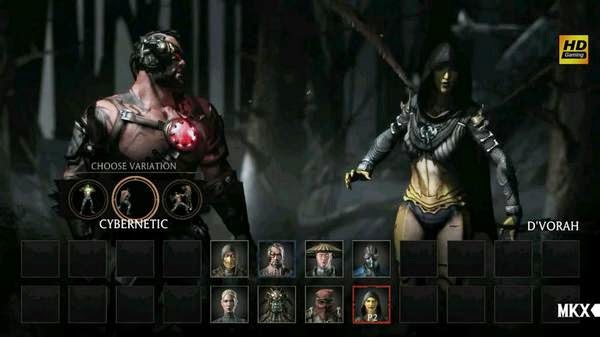 Mortal Kombat X - Versão Beta: Tela de Seleção de Personagens 