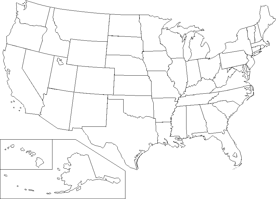 Mapa y Bandera de Estados Unidos para dibujar pintar colorear imprimir ...