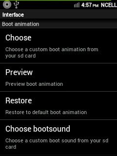 CyanMobile > Interface > Boot Animation Settings CyanMobile > Interface > Boot Animation Settings