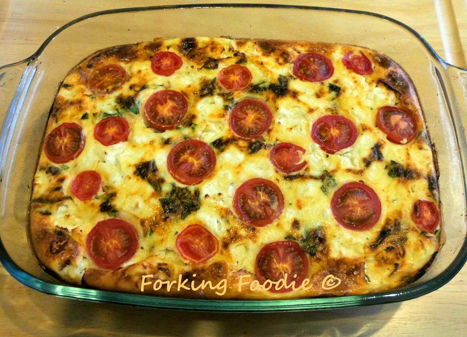 Forking Foodie Caramelised Red Onion, Pepper and Goats Cheese Crustless Quiche / Frittata