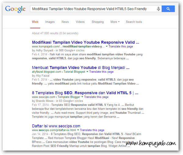 Screenshot tampilan baru halaman hasil pencarian Google Tampilan baru halaman hasil pencarian Google