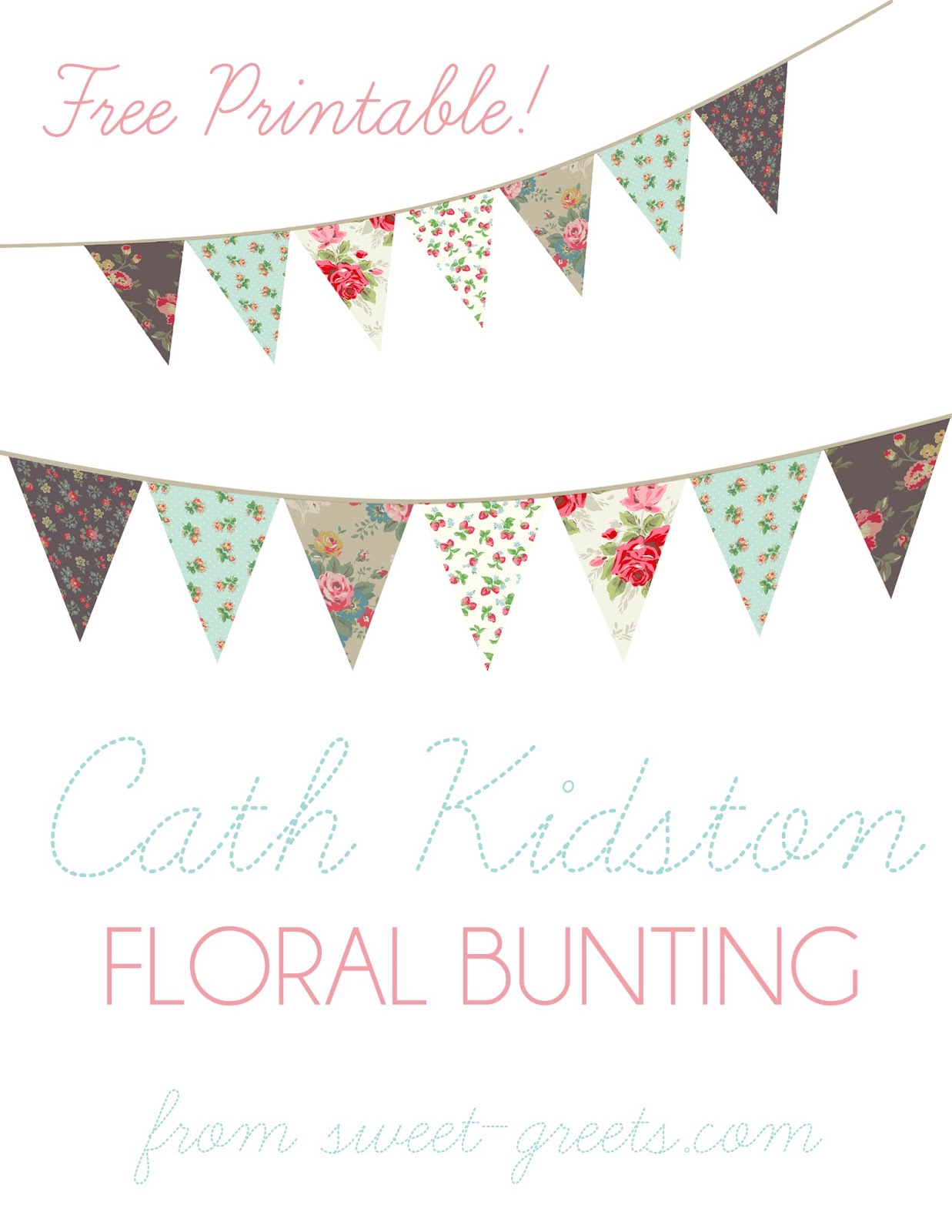 just peachy designs free floral bunting printable