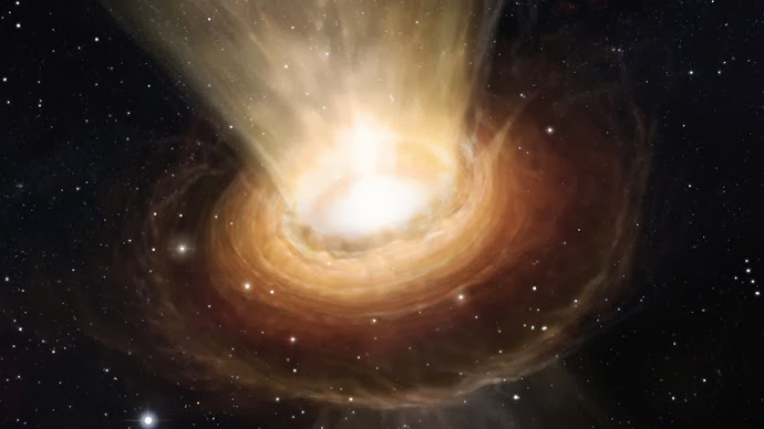 Physics breakthrough - Is the universe a giant hologram - Artist’s impression shows the surroundings of the supermassive black hole at the heart of the active galaxy NGC 3783 in the southern constellation of Centaurus