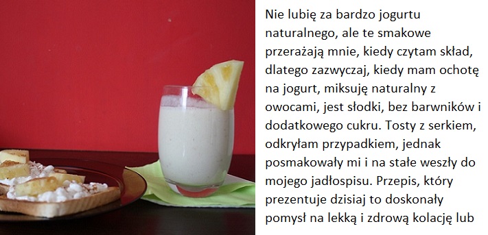 Tosty z ananasem i jogurt bananowy