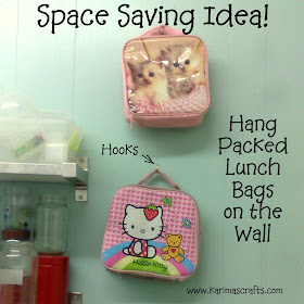 packed lunch bags hanging great ideas