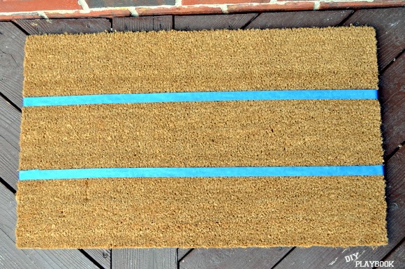Plain doormat with painter's tape