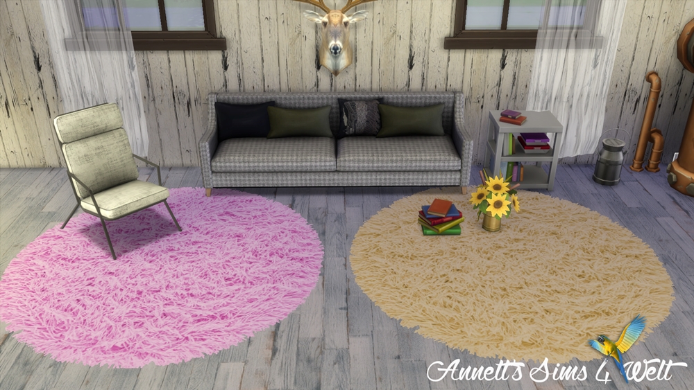 Sims 4 Welt Fluffy Rugs Round Update 07.07.2016