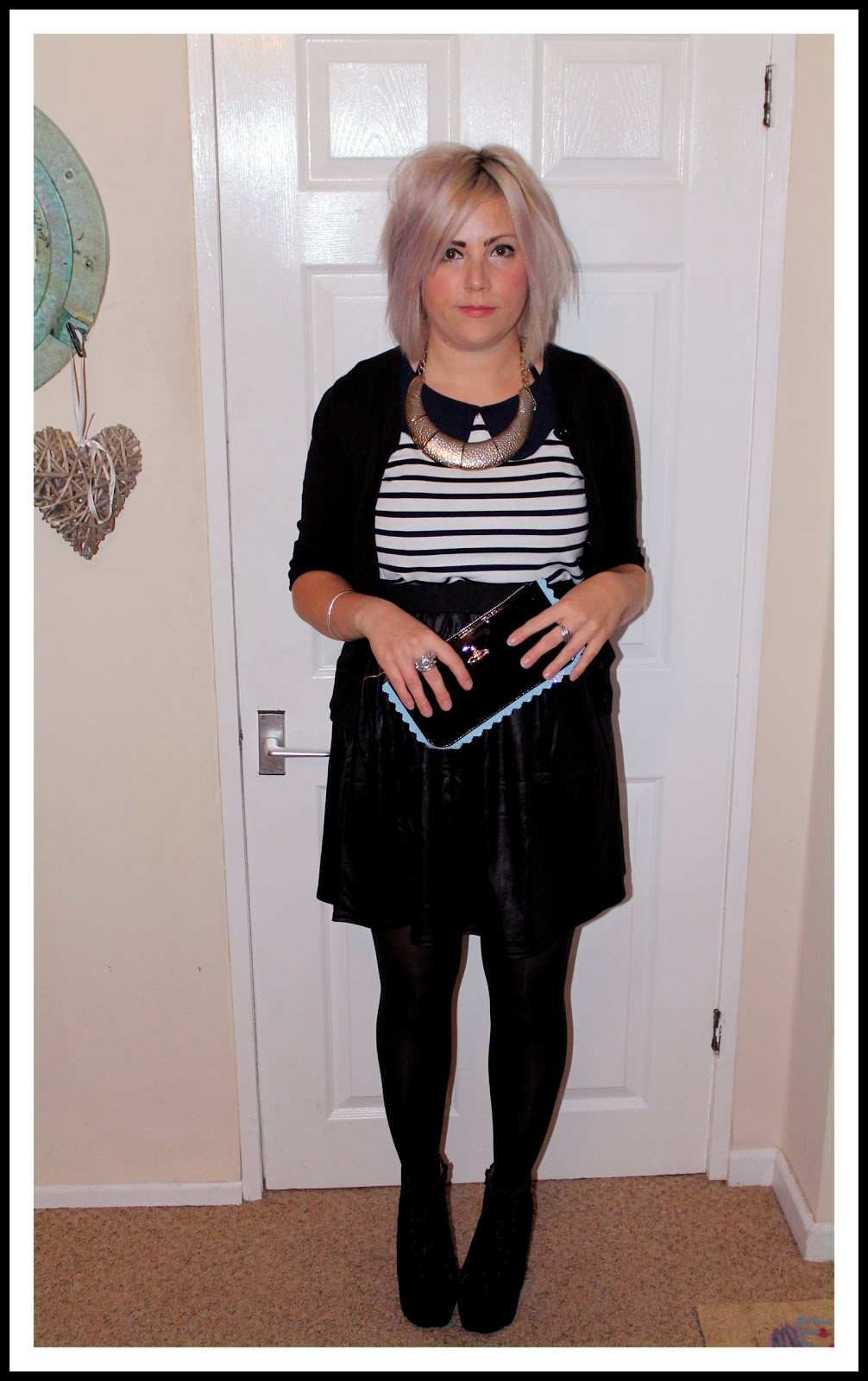outfit post with skater skirt and platform boots