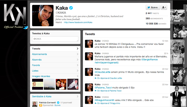 Kaka dépasse les 10 millions de followers