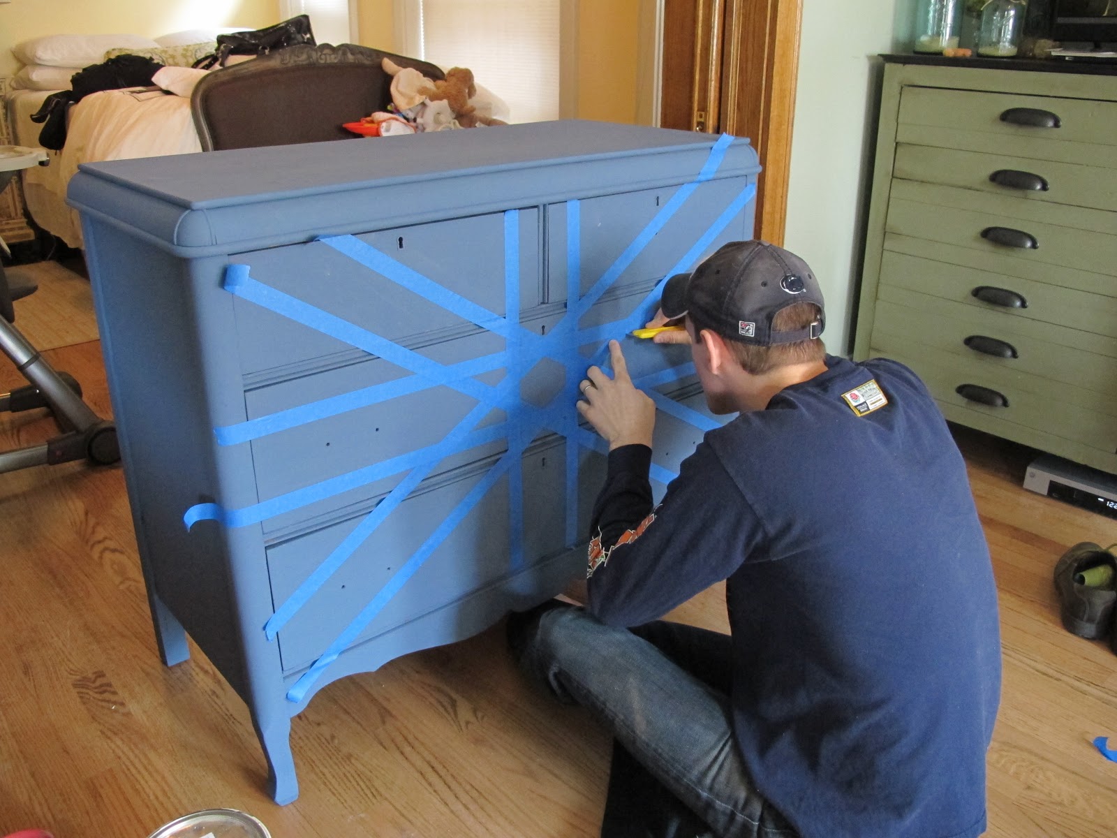 Painting A Union Jack British Flag On A Dresser Tutorial Megmade