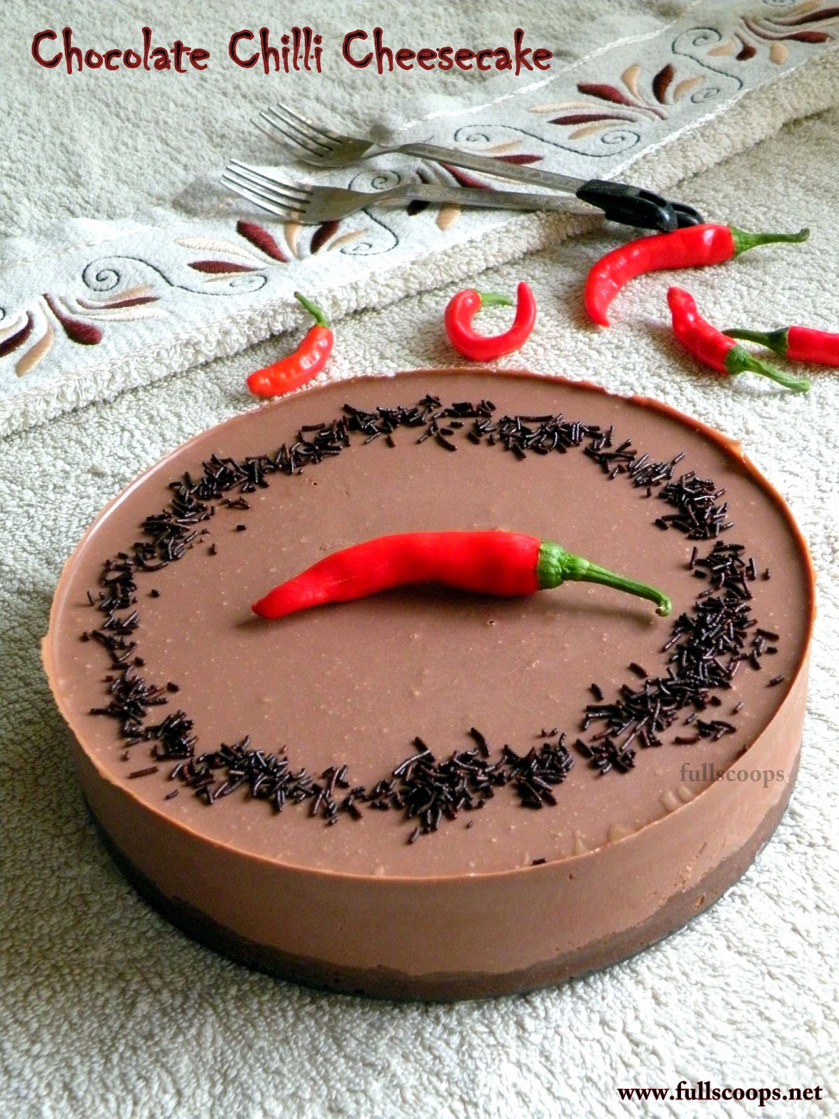 Eggless No Bake Chocolate Chilli Cheesecake Easy No Bake Recipes