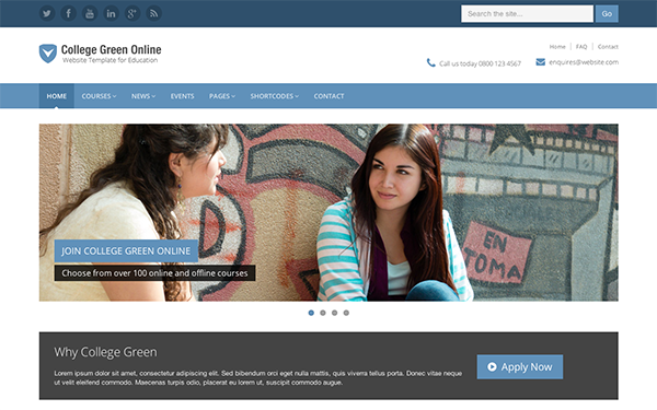 v1 5 download college green education bootstrap template v1 5 download template website sekolah