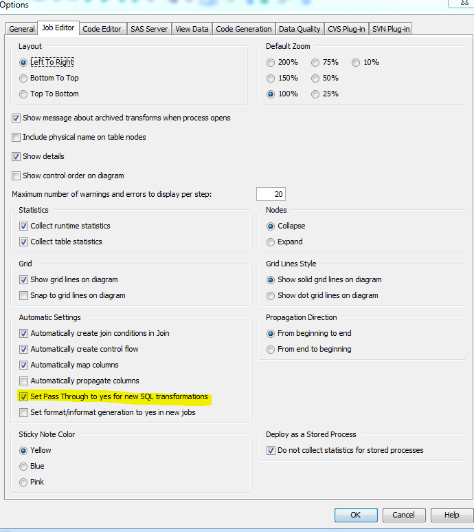It's all about Data Develop job via SAS DI studio What is SQL Pass