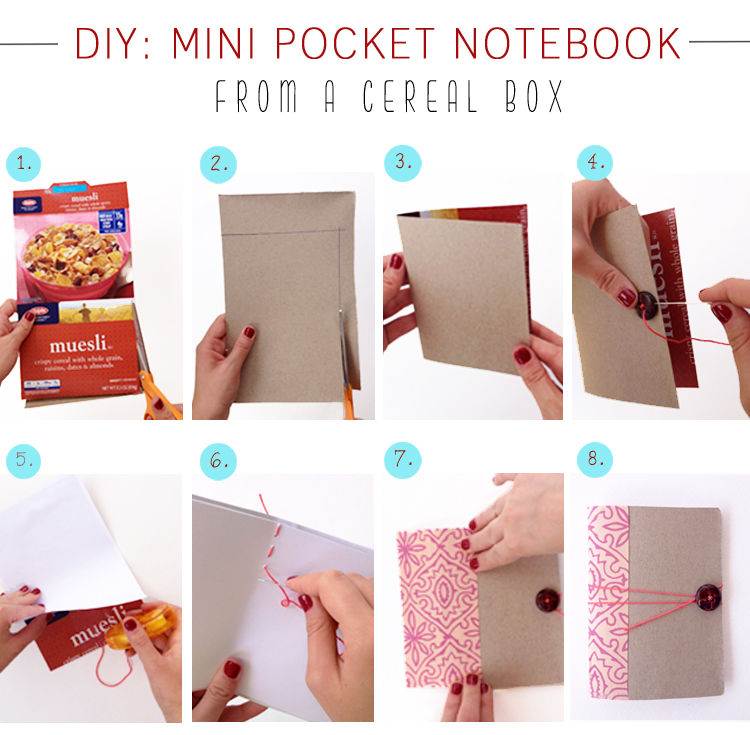 Diy Mini Notebook From A Cereal Box