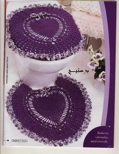 Bathroom sets of crocheted Banheiro creatif croche cordeiro barbante