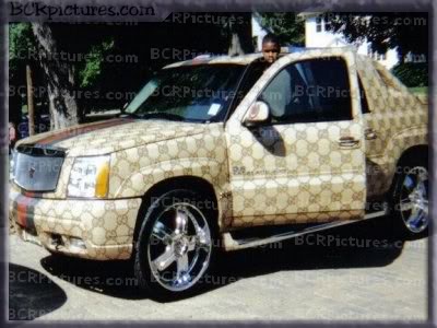 Gucci Cadillac Escalade somewhere in Los Angeles, CA