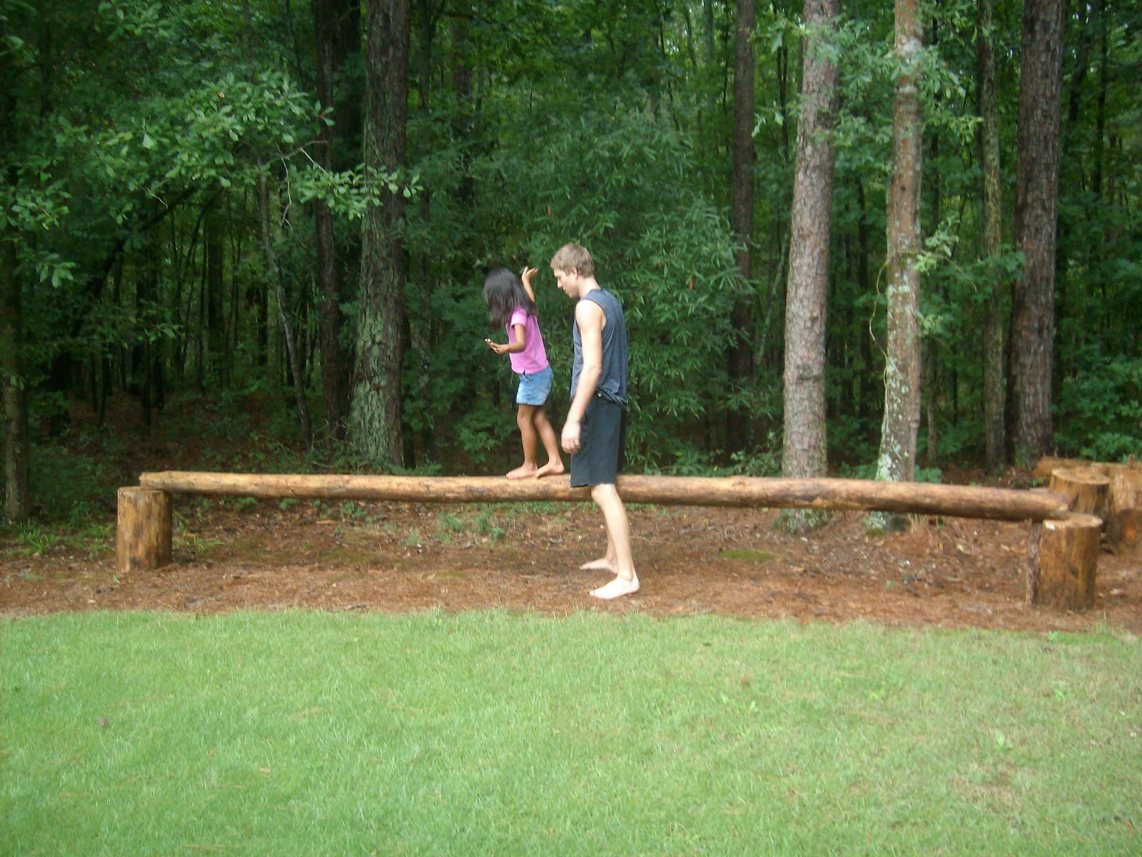 Treasures in Jars... Drew's homemade balance beam... (check out video)