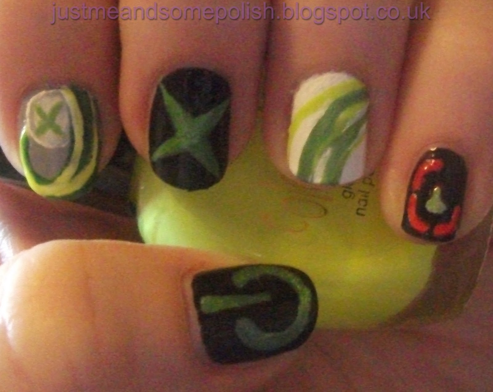 Just me.... and some polish Requested Nail Art Xbox Nails
