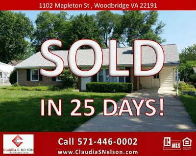 Sell Your Home Fast Woodbridge VA, Sold in 25 Days! 1102 Mapleton St Woodrbidge by Claudia S Nelson