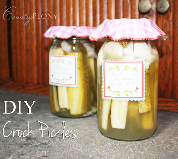 Country Peony Homemade Crock Pickles