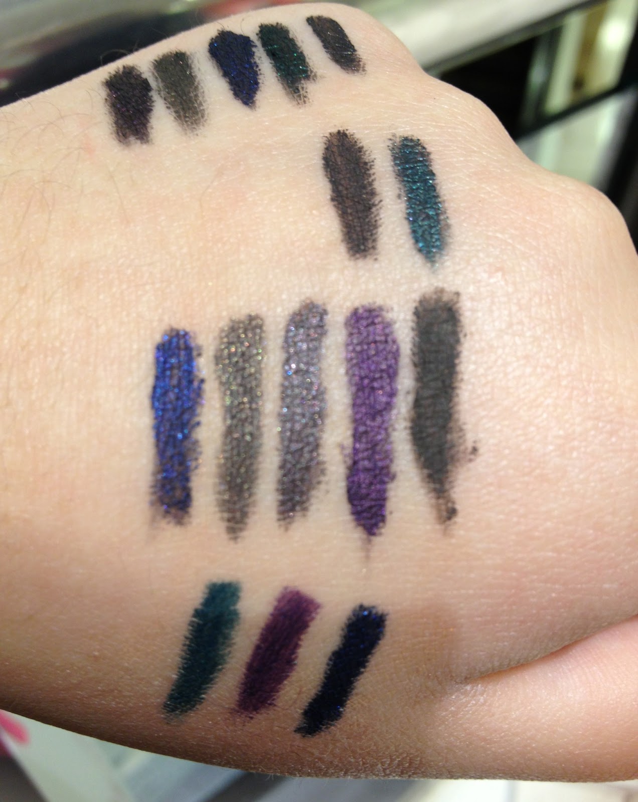 fine printe Gel/Cream Eyeliner Swatch Pt.1 YSL, Bobbi Brown