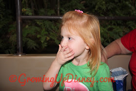 little girl laughing on the Jungle Cruise