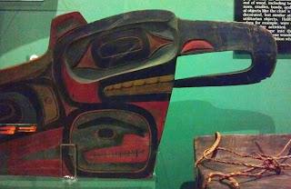Bow detail of a model Tlingit or Haida "head" canoe
