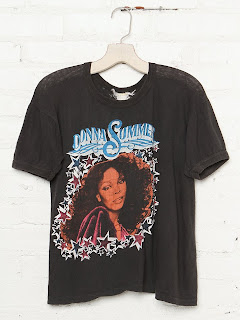 Vintage black Donna Summer concert T-shirt with multi-colored graphic