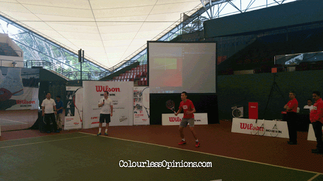 Malaysian no. 1 Si Yew Ming in action testing Wilson's new Spin Effect Technology. Animated GIF: Si Yew Ming in action testing Wilson Spin Effect racquet in Malaysia 2014