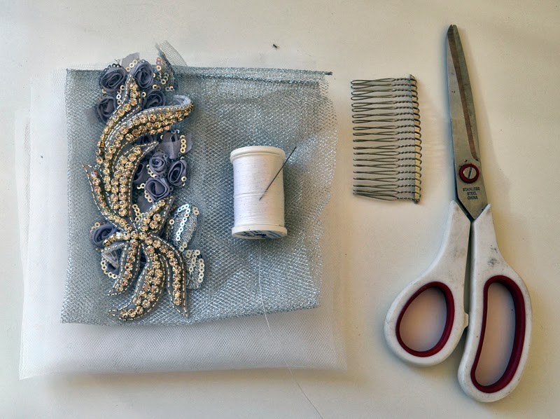 Shine Trim Wedding DIY Tulle Flower Hair Comb