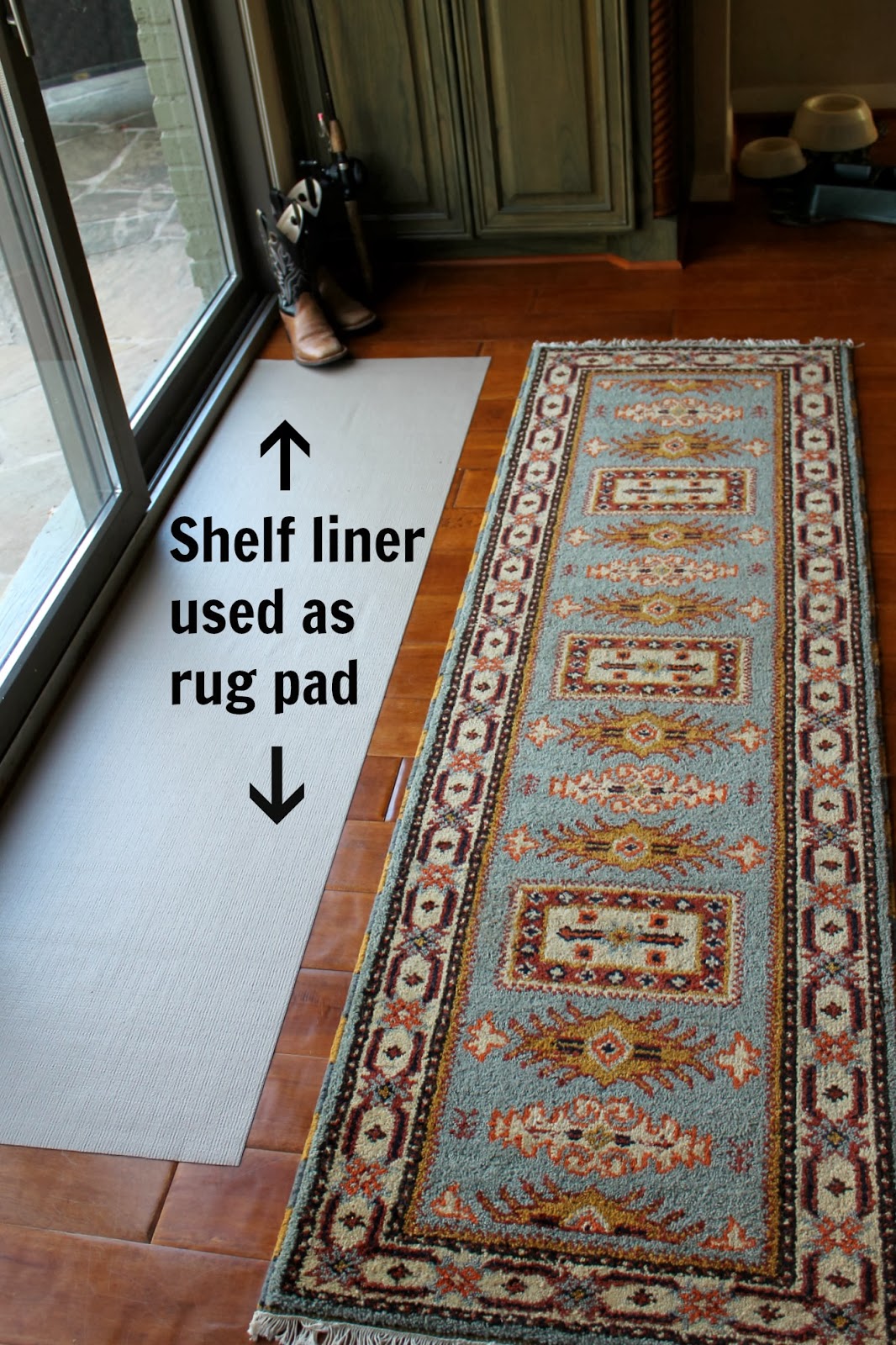 Make Them Wonder Check out what I used as a rug pad...