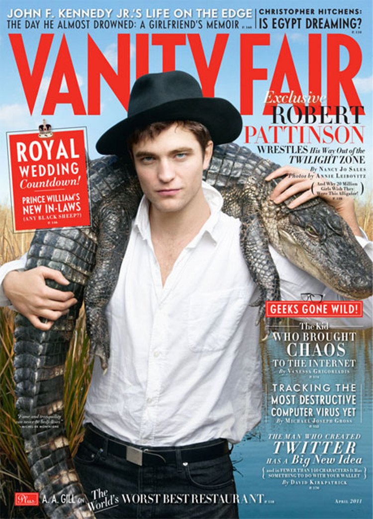 robert pattinson vanity fair alligator. Robert Pattinson is cover boy