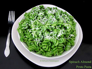 Spinach Almond Pesto Pasta