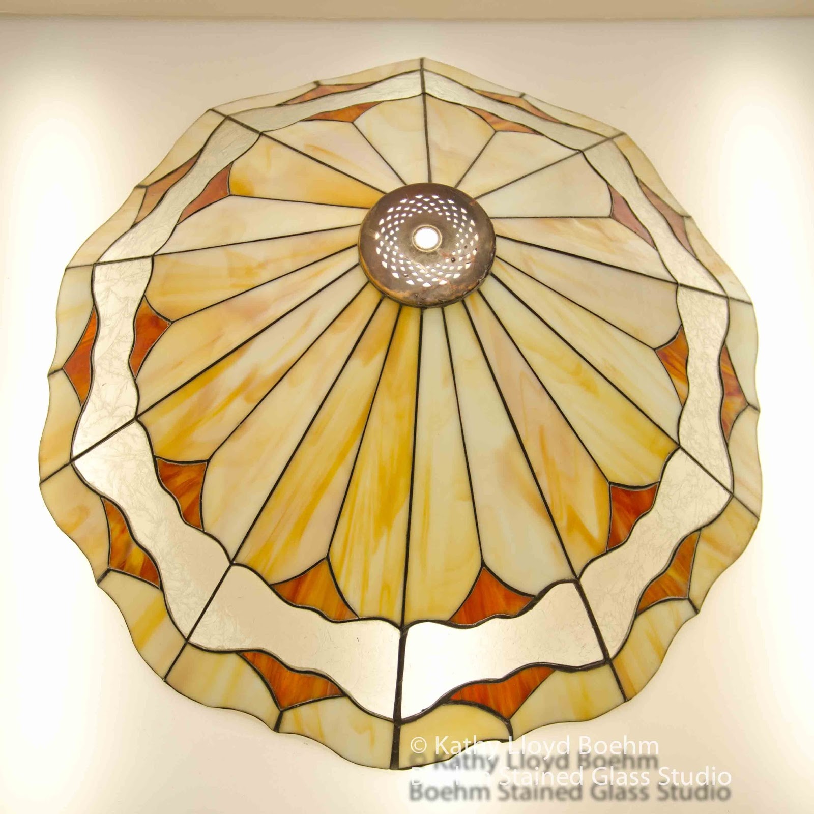 Boehm Stained Glass Blog Amber and Glue Chip Glass Lamp Repair