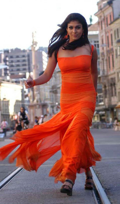 nayanthara in orange dress unseen pics
