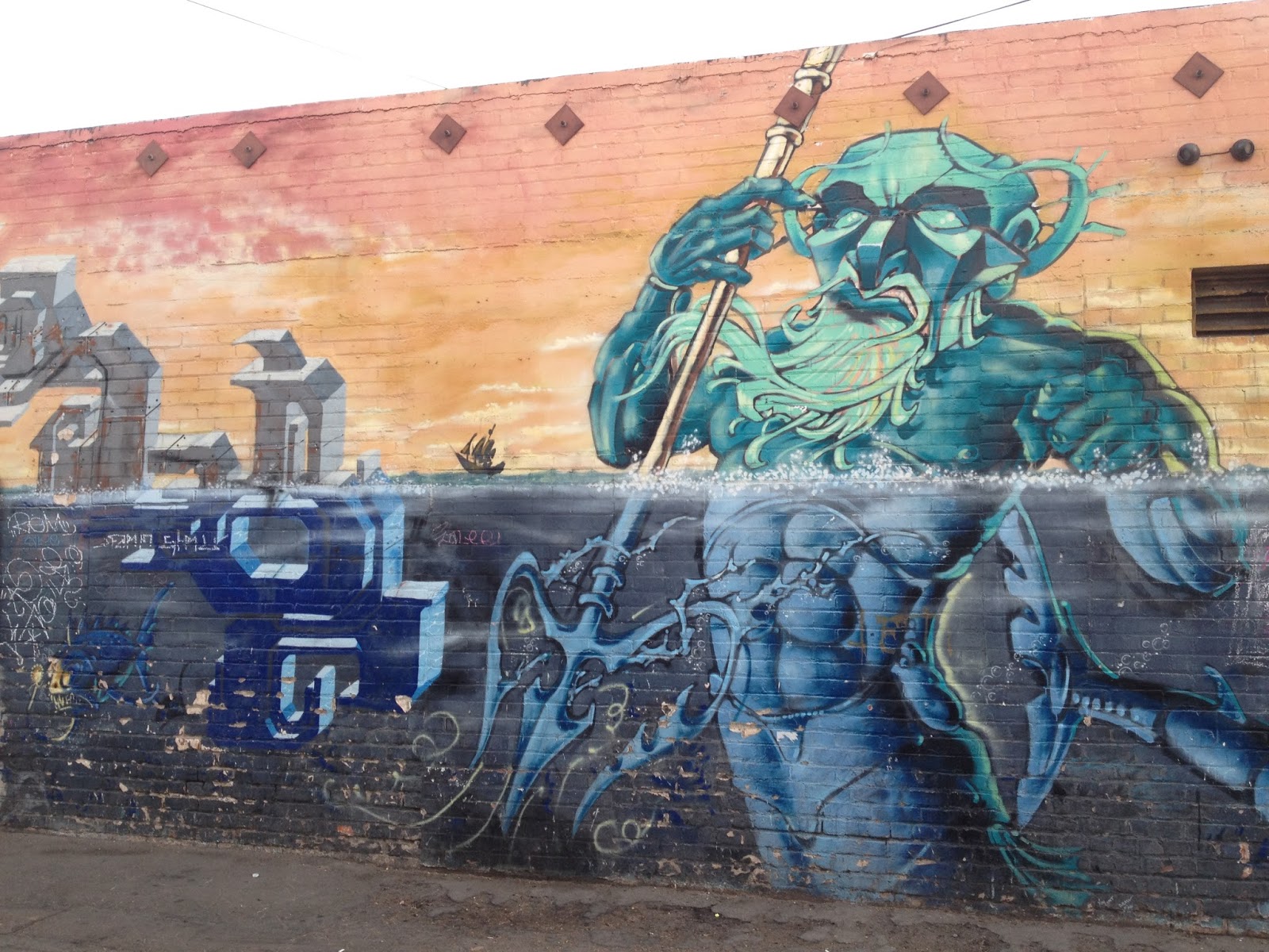 Street Art and Graffiti in San Diego Graffiti 2 Poseiden Ocean Beach