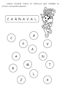 Atividades infantis sobre Carnaval (colorir palavra carnaval blog ensinar aprender)