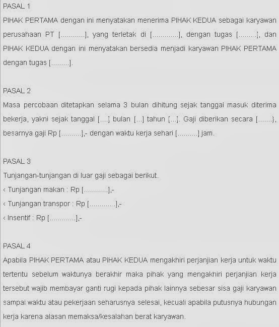 Contoh Surat Perjanjian Kontrak Kerja Terbaik Contoh Surat Perjanjian Kontrak Kerja Terbaik