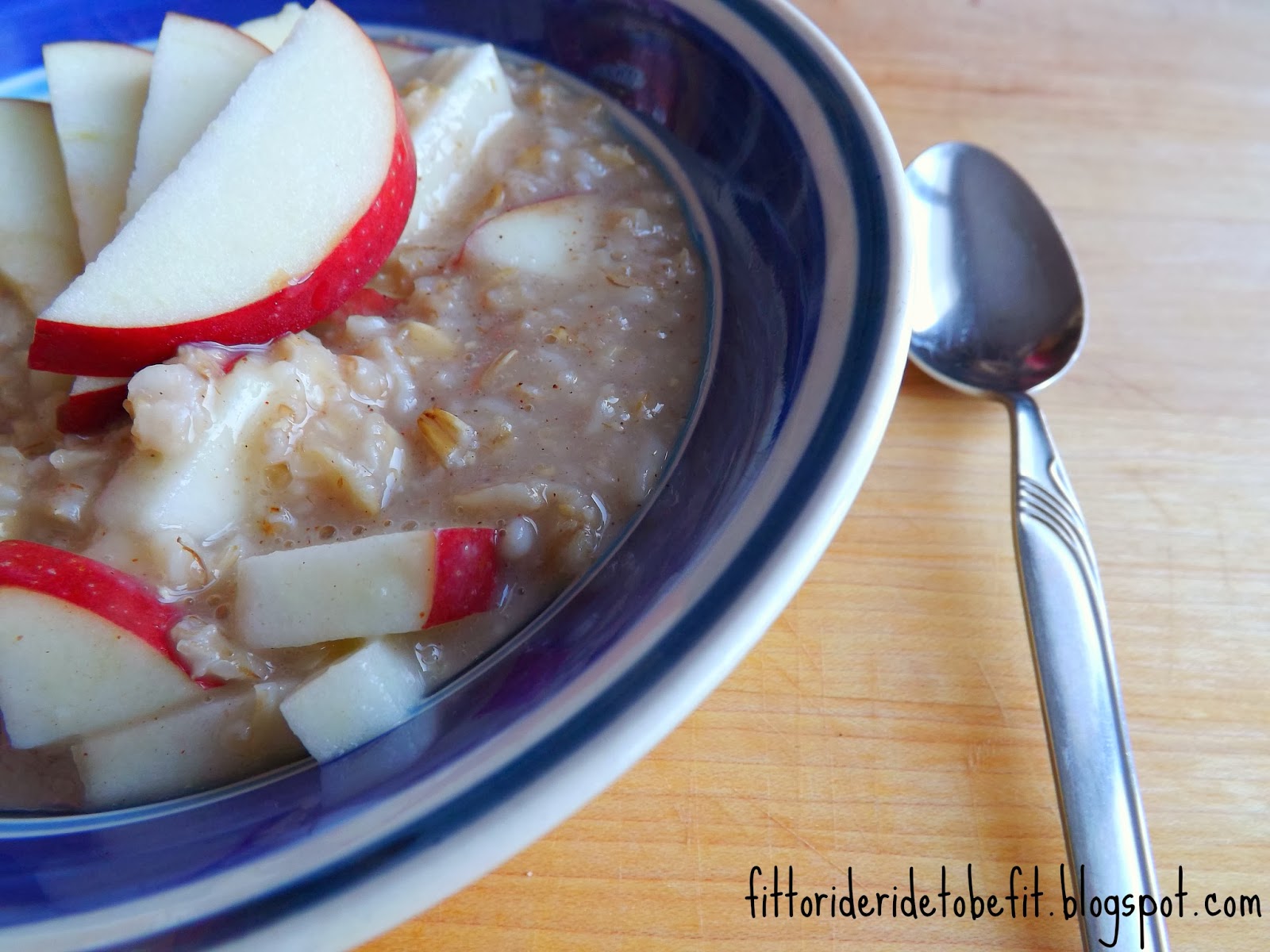 Fit to Ride, Ride to Be Fit Peanut Butter Apple Pie Oatmeal {Clean, Vegan}