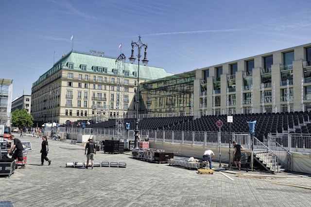 Baustelle Pariser Platz, Aufbau für die Rede von Barack Obama, 10117 Berlin, 17.06.2013