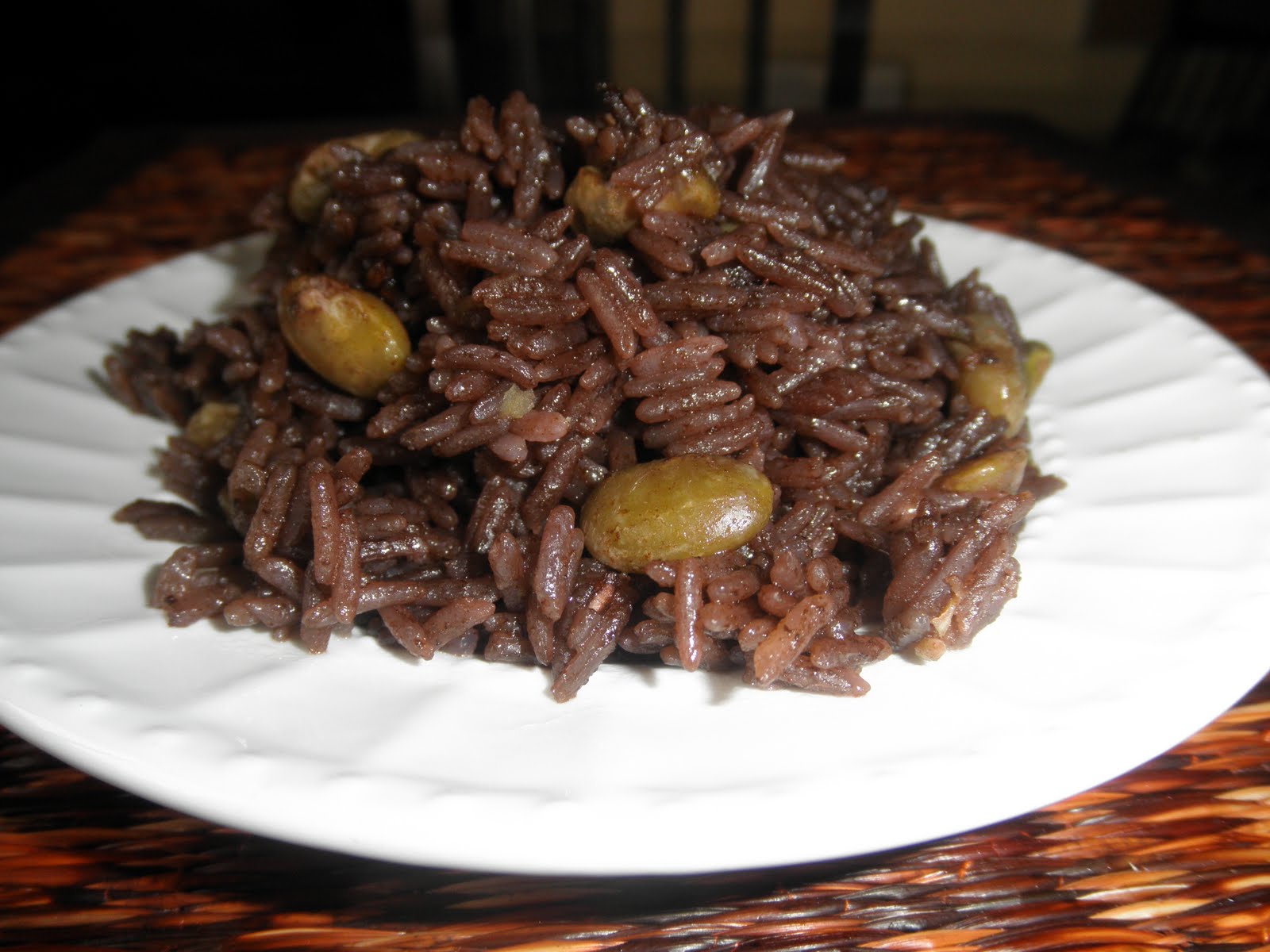Haitian Creole Preparing Rice with Lima Beans and Black Mushrooms
