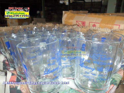 souvenir gelas bagian bawah tebal jual