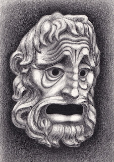 Greek Drama Mask tragedy British Museum Enlightenment Gallery drawing