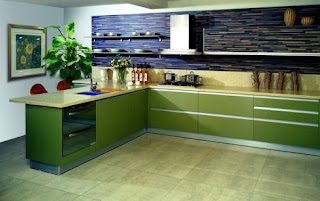 Modern Green Kitchen Cabinets Design