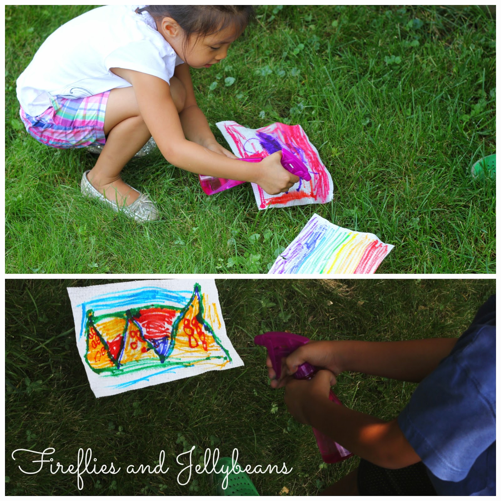 Fireflies and Jellybeans Easy Paper Towel Butterfly Craft